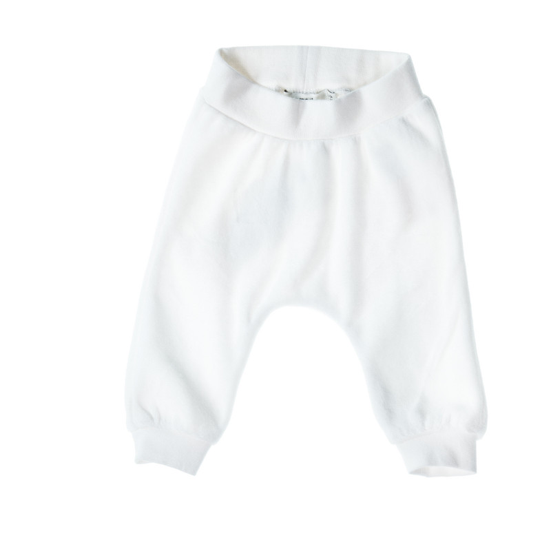 Панталон от плюш за бебе бял  29338