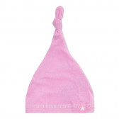 Комплект от две памучни шапки за бебе с възел, розов Cool club 293479 6