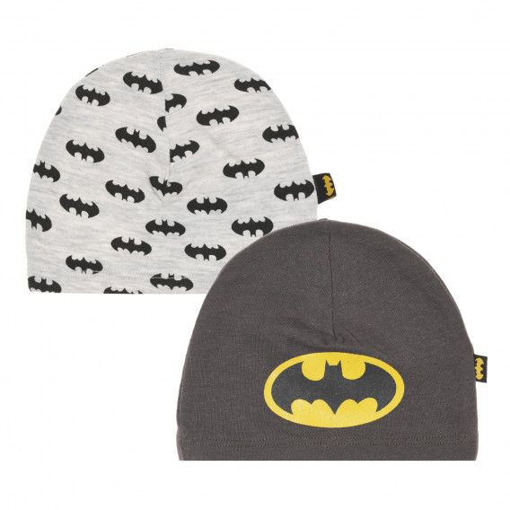 Комплект от две памучни шапки за бебе с принт на Батман Cool club 293562 