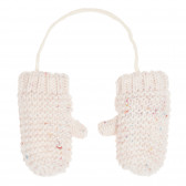 Плетени ръкавици за бебе с цветни акценти, екрю Cool club 293582 