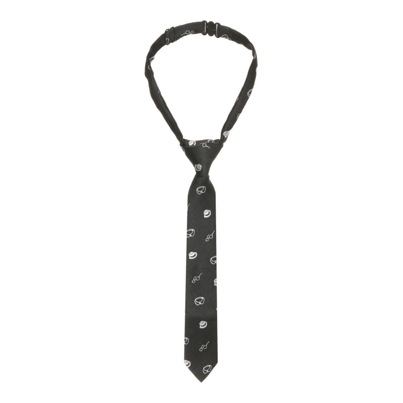 Вратовръзка с фигурален принт, черна  293795