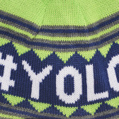 Зимна шапка с помпон и надпис #YOLO, многоцветна Cool club 293852 2