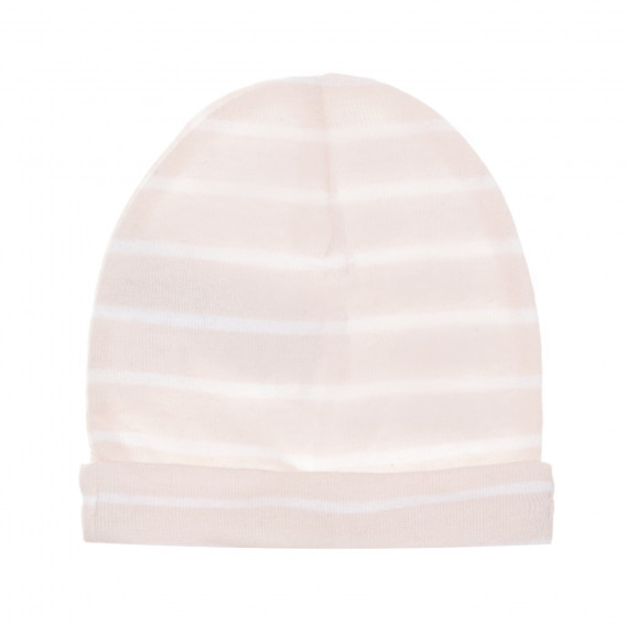 Памучна шапка в бяло райе за момиче, розова Cool club 293996 