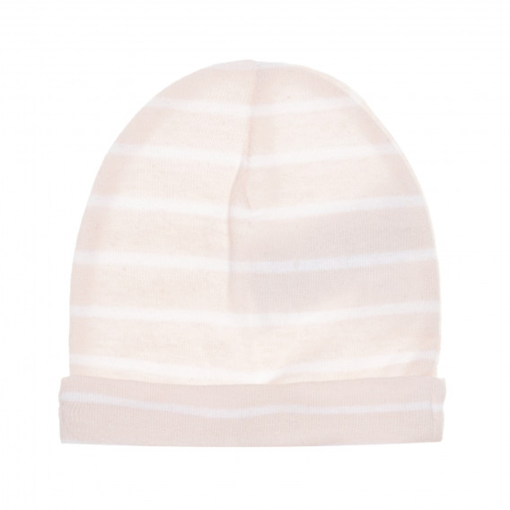 Памучна шапка в бяло райе за момиче, розова Cool club 293998 3