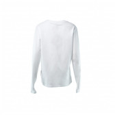 Бяла блуза с дълъг ръкав и щампа за момиче, 6-7 години Name it 29411 3