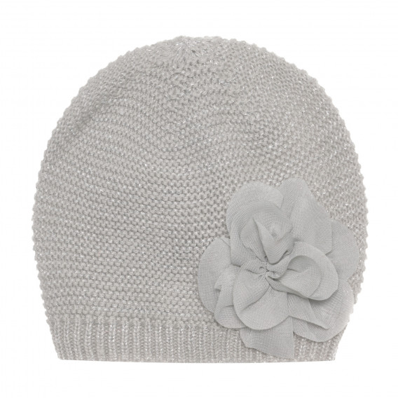 Плетена шапка с цвете и сребърни нишки Cool club 294175 