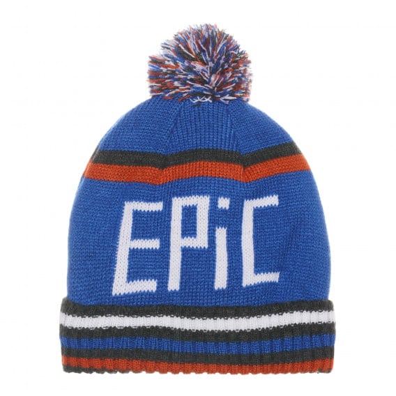 Плетена шапка с цветни акценти и надпис Epic Cool club 294288 