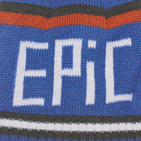 Плетена шапка с цветни акценти и надпис Epic Cool club 294289 2