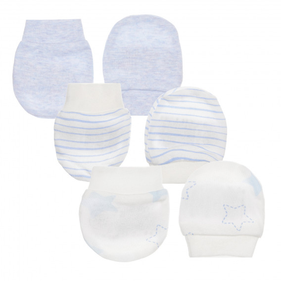 Комплект от 3 чифта памучни ръкавички за бебе момче Cool club 294303 