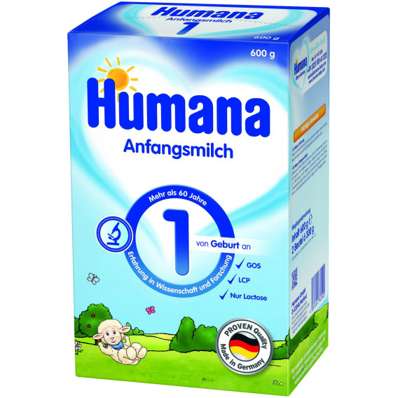 Адаптирано мляко 1 храна за кърмачета , 0+ месеца, кутия 600 гр. Humana 2945 
