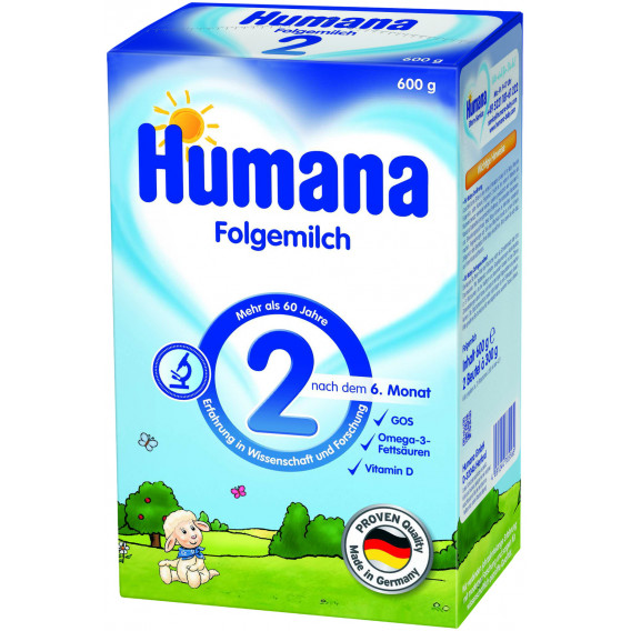 2 преходно мляко, 6+ месеца, кутия 600 гр. Humana 2946 