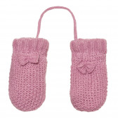 Плетени ръкавици с един пръст и панделка за момиче, лилави Cool club 294689 