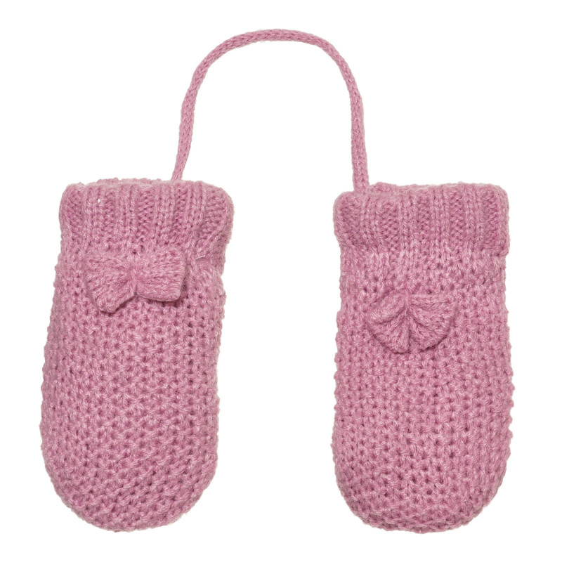 Плетени ръкавици с един пръст и панделка за момиче, лилави  294689