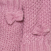 Плетени ръкавици с един пръст и панделка за момиче, лилави Cool club 294690 2