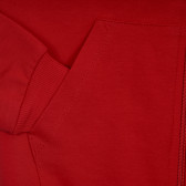Памучен суитшърт с качулка и джобове, червен Benini 295222 2