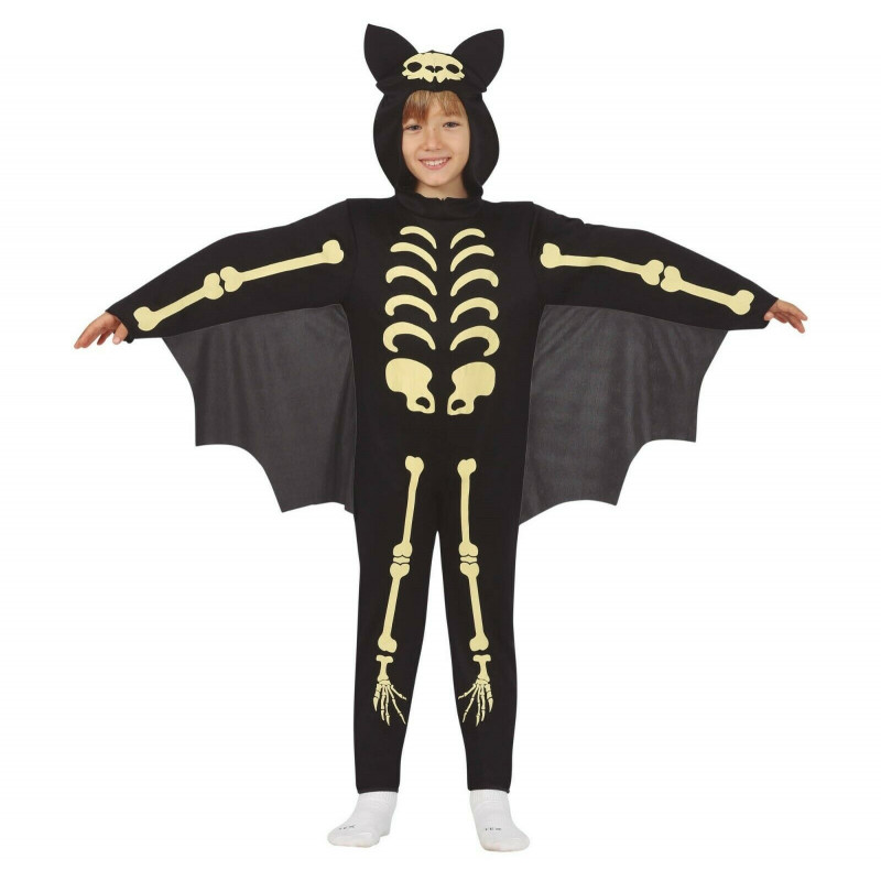 Карнавален костюм с щампа кости на прилеп, черен  295346