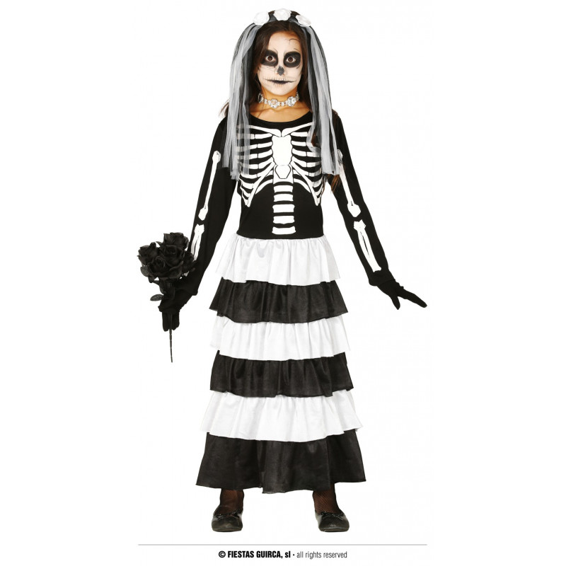 Карнавален костюм скелет, черно и бяло  295347