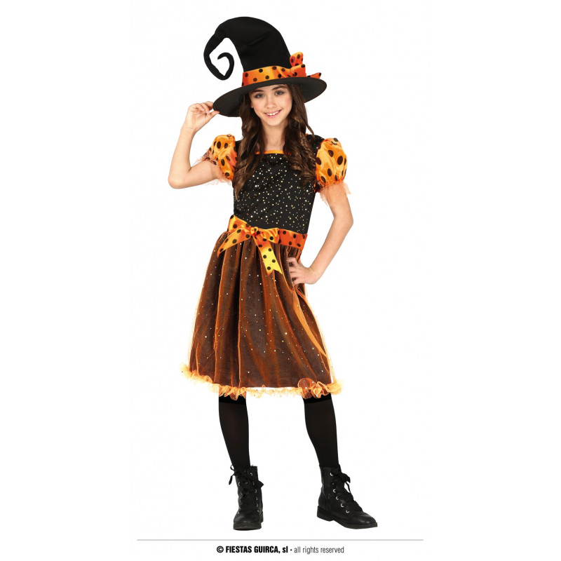 Карнавален костюм вещица, черно и оранжево  295351