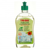 Натурален еко течен препарат за миене на съдове, пластмасова бутилка, 420 мл. Tri-Bio 295517 