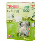 Натурални еко таблетки за съдомиялна, картонена кутия, 50 бр. Tri-Bio 295569 2