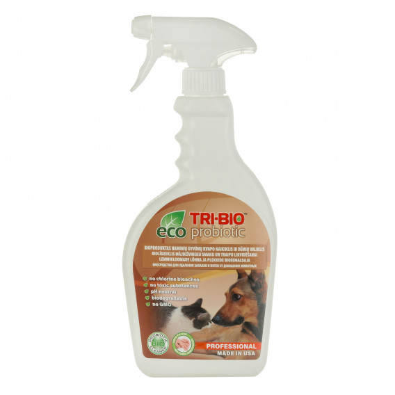 Пробиотичен отстранител на миризми и петна от домашни животни, пластмасова бутилка с дозатор, 420 мл. Tri-Bio 295610 