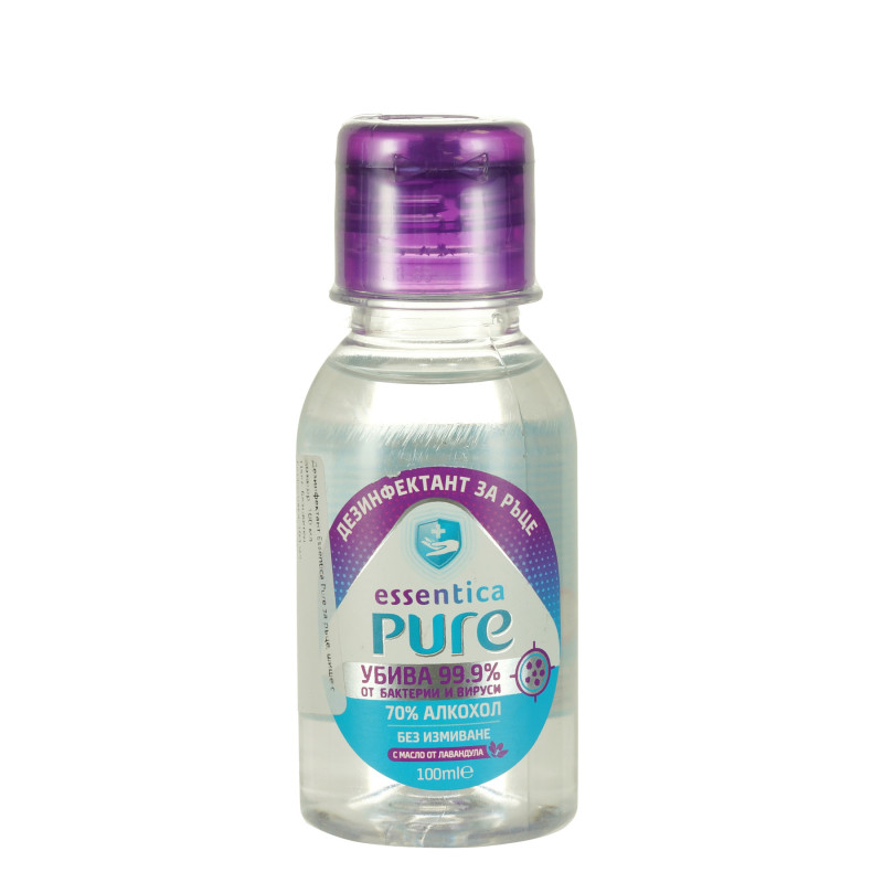 Дезинфектант Essentica Pure за ръце, шише с дозатор, 100 мл  295702