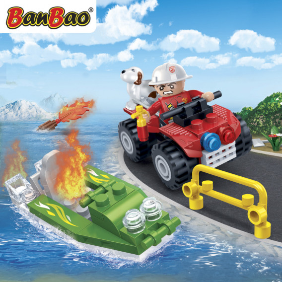 Конструктор - Пожарникарска кола и лодка, 58 части Ban Bao 295782 3