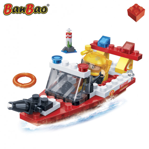 Конструктор - Пожарникарска спасителна лодка, 62 части Ban Bao 295784 2