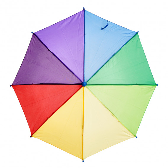 Детски чадър в цветовете на дъгата, синя дръжка Dino Toys 295884 
