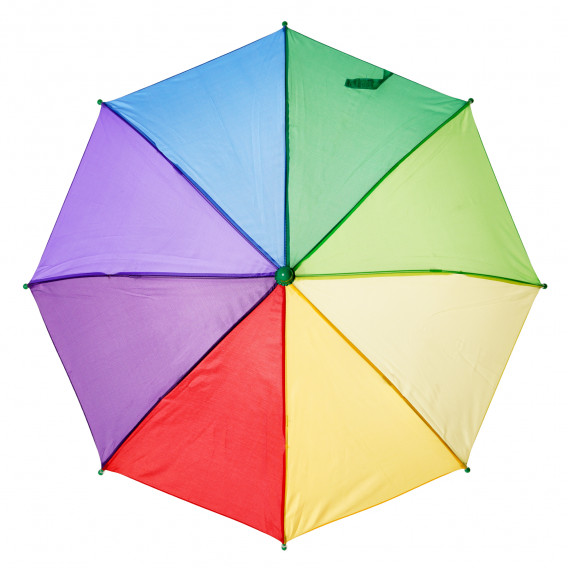 Детски чадър в цветовете на дъгата, зелена дръжка Dino Toys 295887 