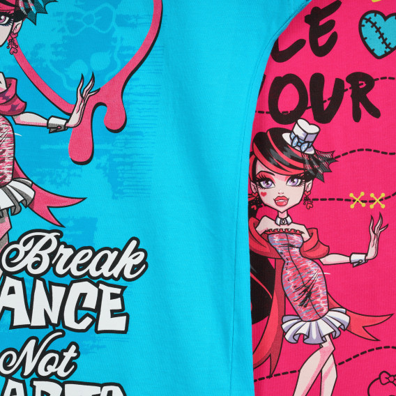 Памучен комплект от две тениски за момиче Monster High 295913 4