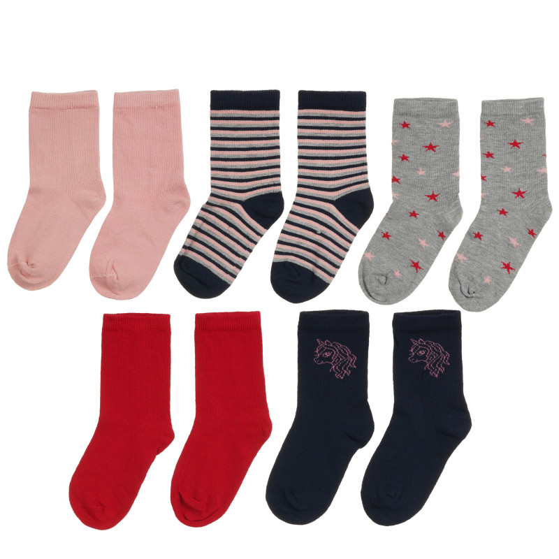 Комплект от пет броя разноцветни чорапи  295973