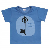 Памучна тениска с щампа за бебе, синя Pinokio 295979 