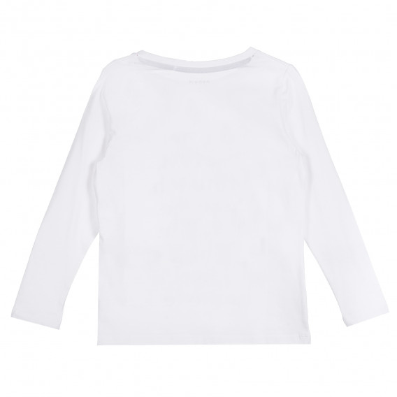 Блуза от органичен памук с цветни надписи, бяла Name it 296170 4