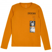 Блуза с дълъг ръкав от органичен памук, оранжева Name it 296223 