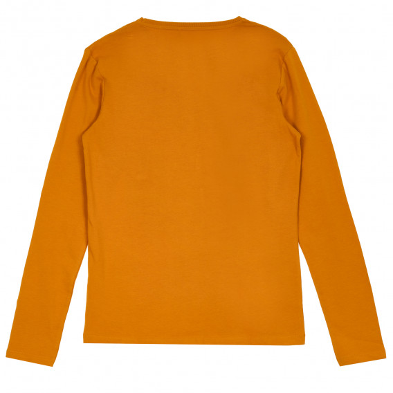 Блуза с дълъг ръкав от органичен памук, оранжева Name it 296226 4