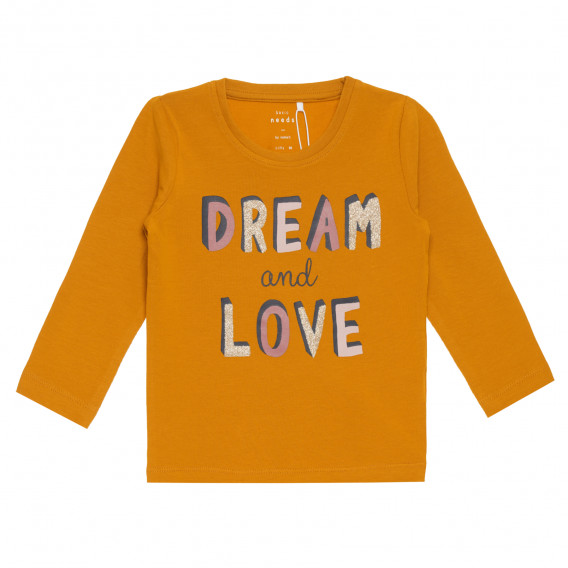 Блуза от органичен памук Dream and Love, оранжева Name it 296273 