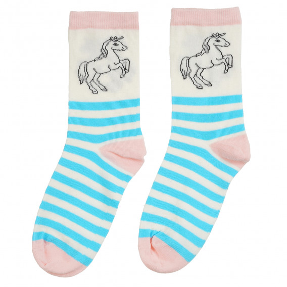 Комплект от пет броя разноцветни чорапи еднорог Name it 296378 3