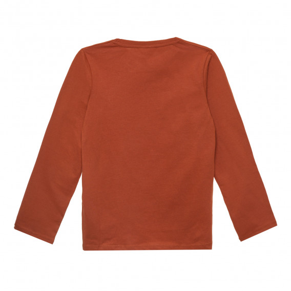 Блуза от органичен памук с дълъг ръкав и графичен принт, червена Name it 296397 2