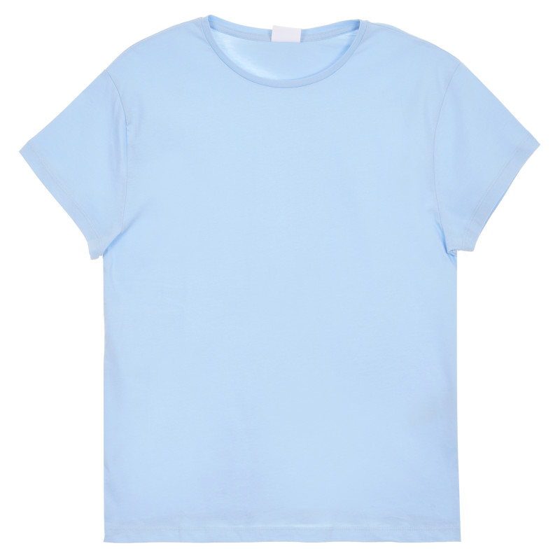 Памучна блуза с къси ръкави за бременни, синя  296408