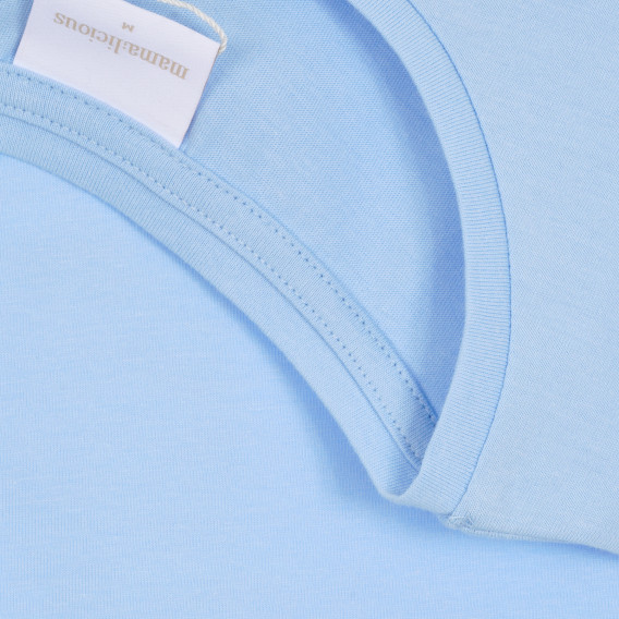 Памучна блуза с къси ръкави за бременни, синя Mamalicious 296409 2