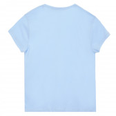 Памучна блуза с къси ръкави за бременни, синя Mamalicious 296411 4