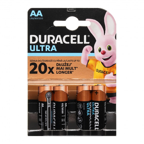 Батерии Ultra, АА, LR6, 4 бр. Duracell 297044 