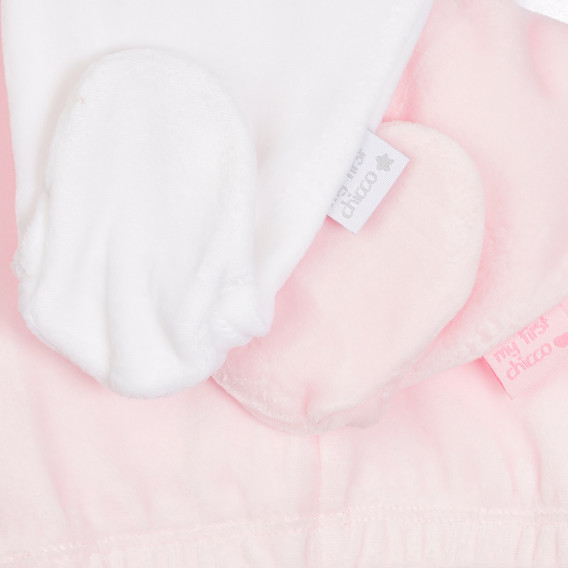 Памучен комплект от два броя ританки за бебе, бяло и розово Chicco 298062 4