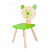 Дървено столче - Мече, зелено Classic World 298607 