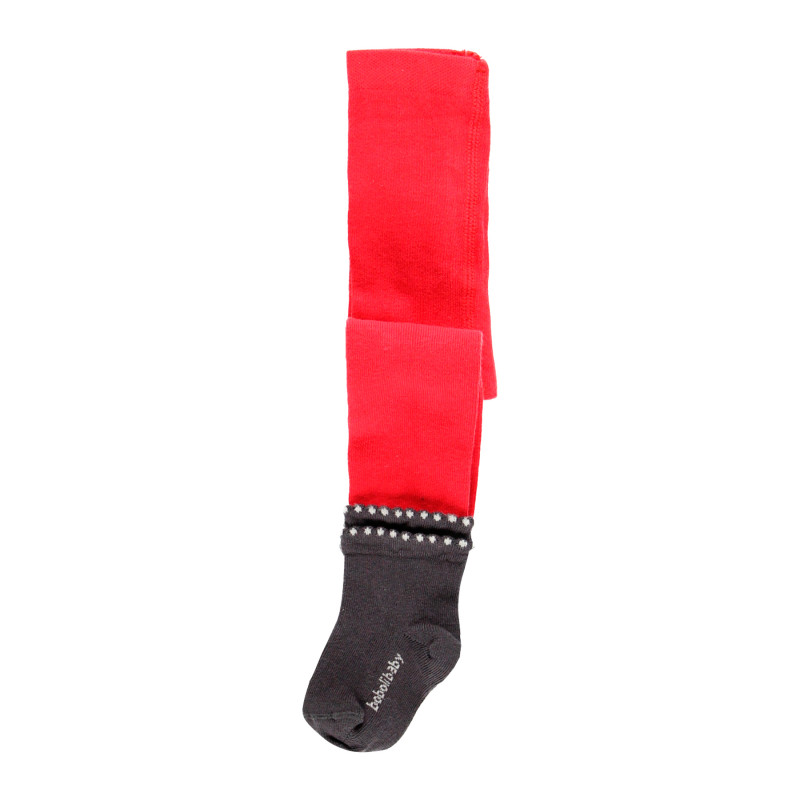 Чорапогащник за бебе с декоративно чорапче,червен  298608