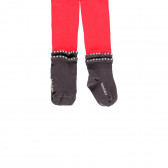 Чорапогащник за бебе с декоративно чорапче,червен Boboli 298610 3