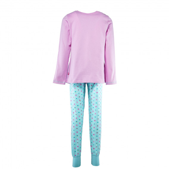 Памучна пижама за момиче - блуза с дълъг ръкав и долнище  SANETTA 29879 2