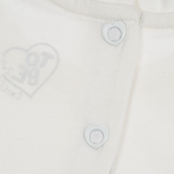 Памучна тениска с щампа на зайчета за бебе, бяла Chicco 298883 3