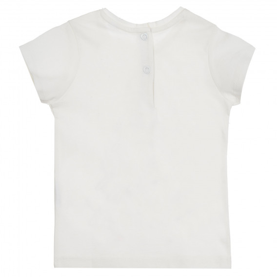 Памучна тениска с щампа на зайчета за бебе, бяла Chicco 298884 8